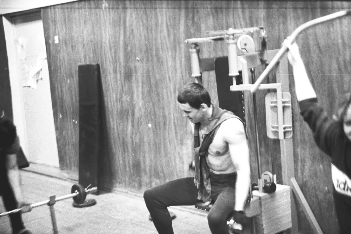 The Sparta gym in Tashkent, black-and-white film from 1987